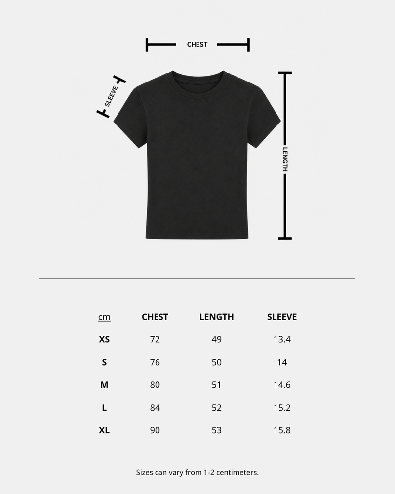 Guía de tallas de Cigarette Baby Tee